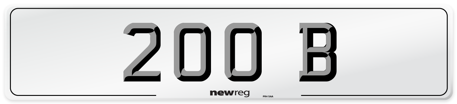 200 B Number Plate from New Reg